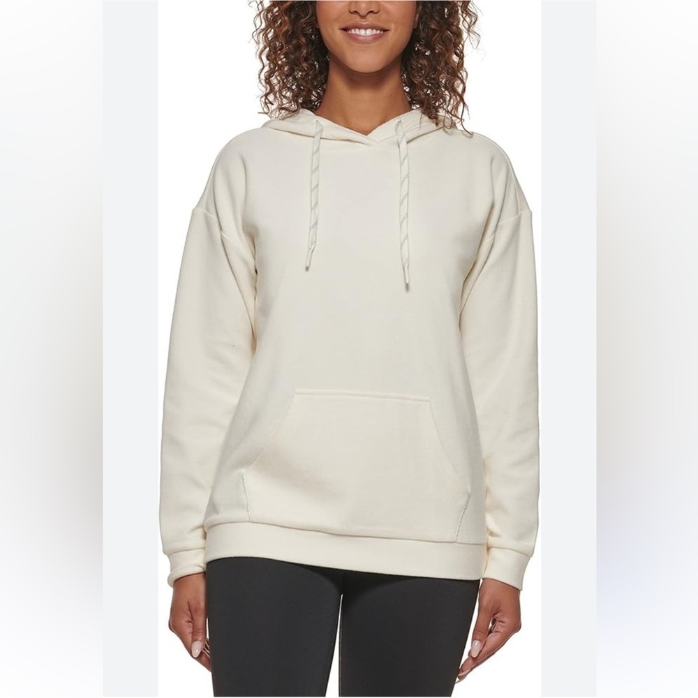 Marc New York Ribbed Cream Long Sleeve Pullover Oversized Hoodie sz S